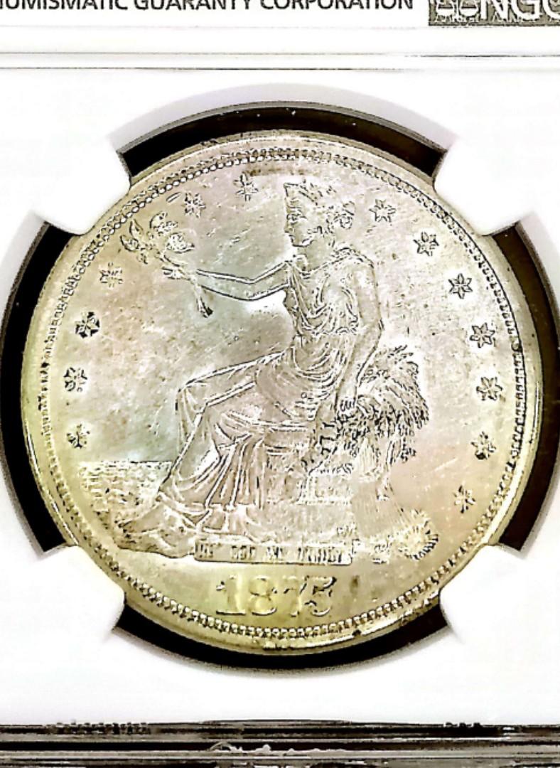 正規 1875 Liberty Coin Trade USA 1Dollar Silver America T$1 S コレクション