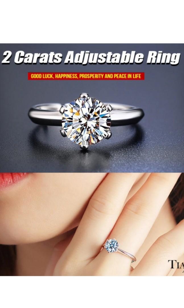 Adjustable cubic zirconia rings store
