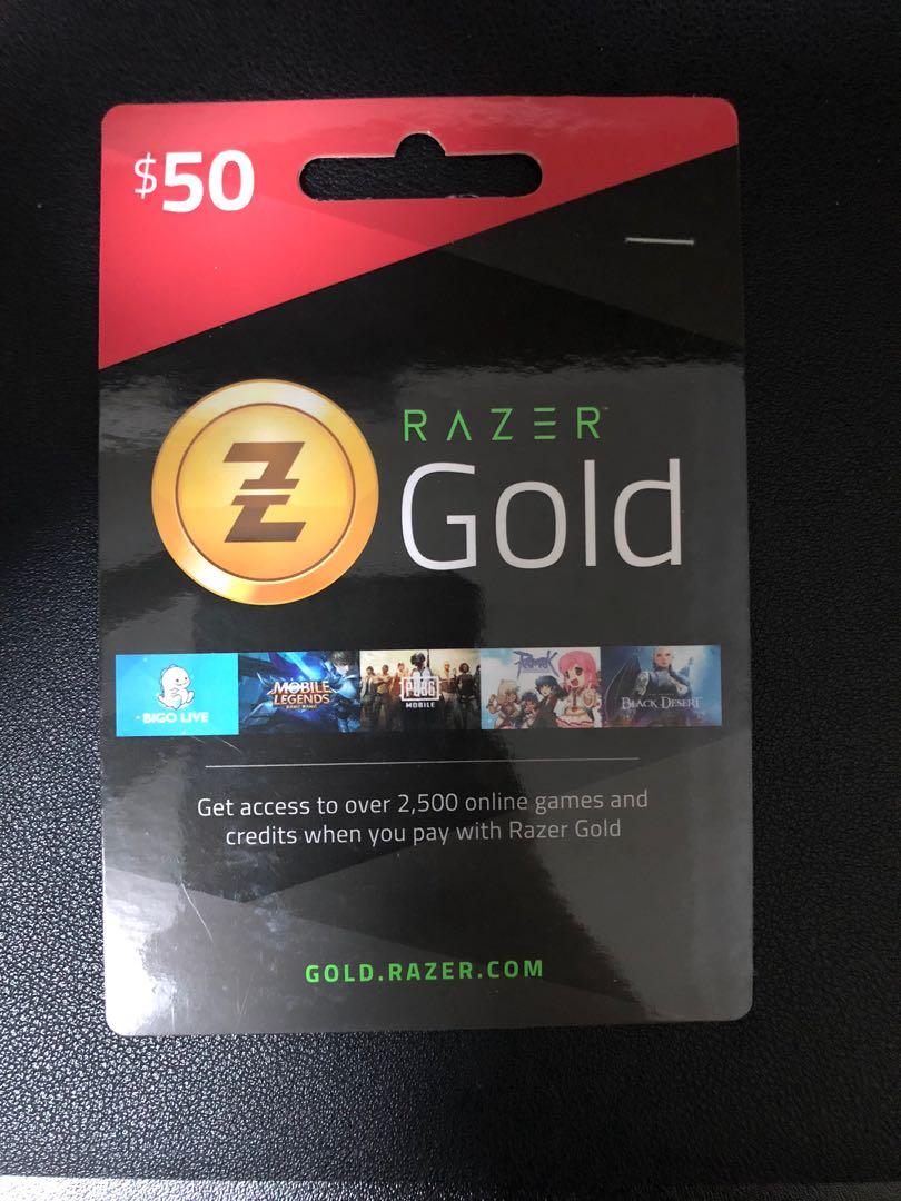 $50 Razer Gold Card (Selling At $40), Tickets & Vouchers, Vouchers On  Carousell