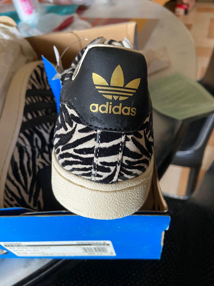 Adidas zebra discount print trainers