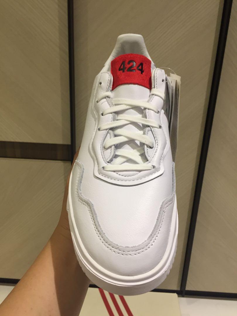 Adidas originals sc premiere trainers in white with shop blue heel tab