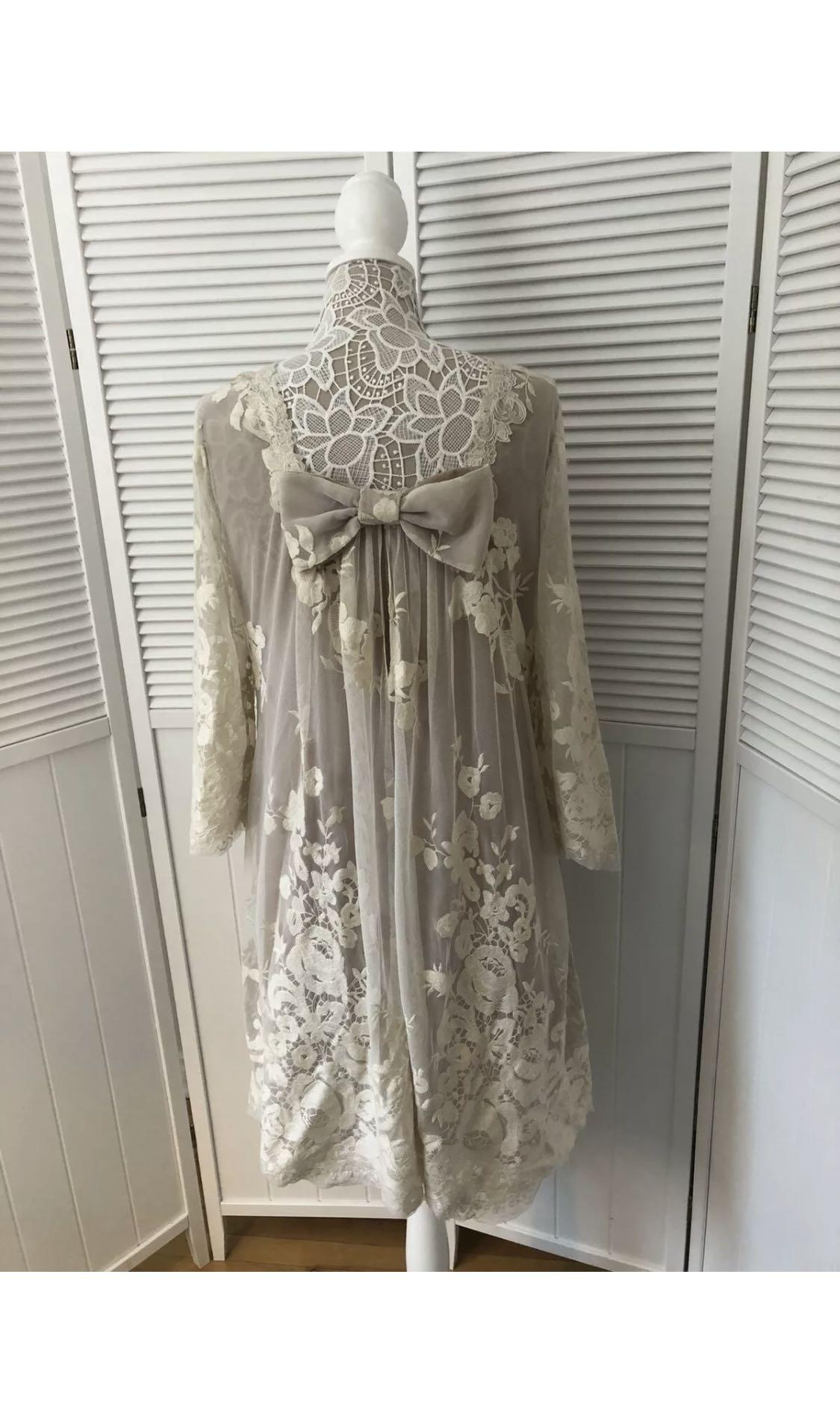 chinese dress ladies Anna Sui Victorian Lace Combo Drop Waist Dress