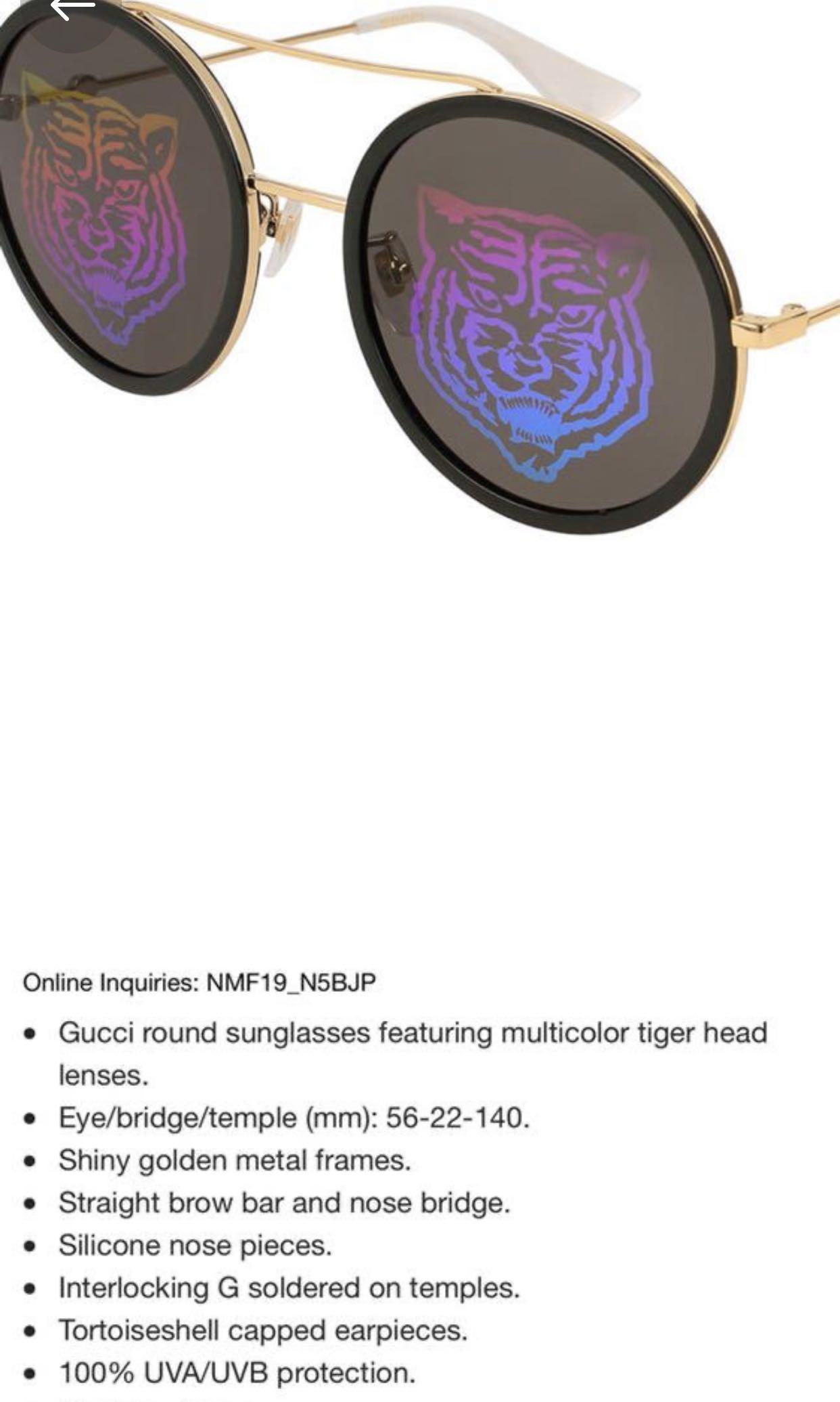 Gucci tiger round sunglasses 2025
