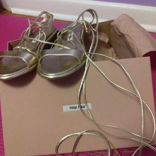 Authentic Miu Miu Lace-Up Gladiators, size 5