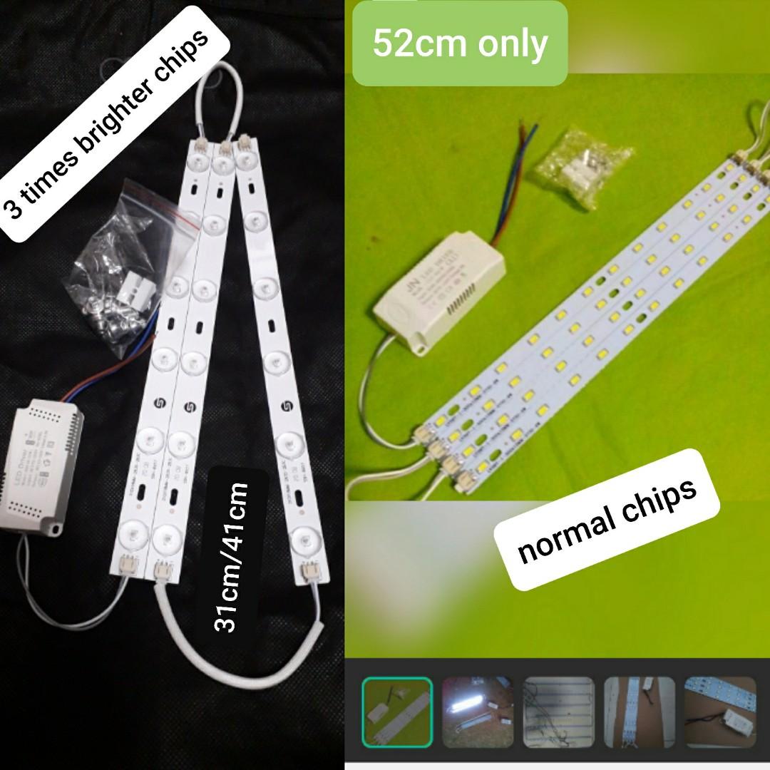 Long LED Light - 31cm n 41cm n 52cm (Category: Lighting) located in Singapore. Submitted by leng8021 (Listing ID 95085724, Image 1). Description: No. Of LED sold in 2017:- 190pcs, 2018:- 132pcs Brand new comes with screws that are magnetic as shown in pic 1 3 times Brighter chips -length 31cm 1 set is 9w x 2 strips power: 18W Price per set:$8 (27w 31cm is avail at $10 each set) (36w 31cm is avail at $12 each set) 3 times Brighter chips -length 41