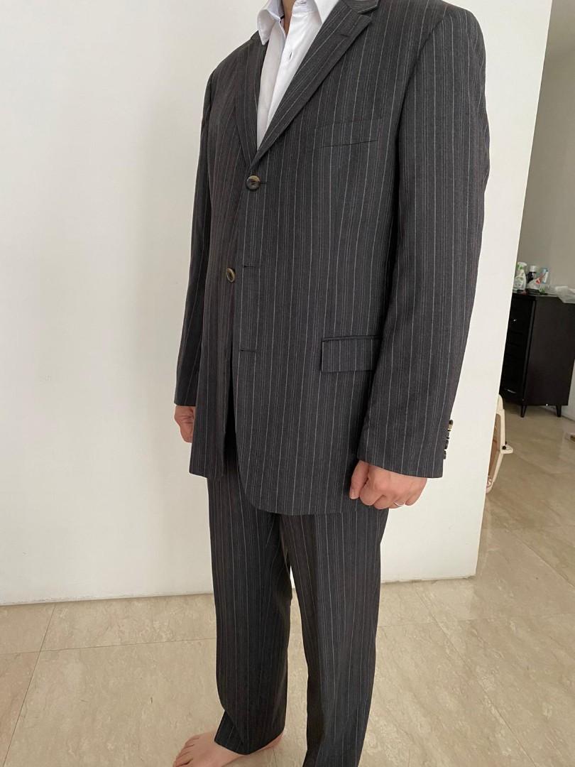 Mens black suit jacket top size 52