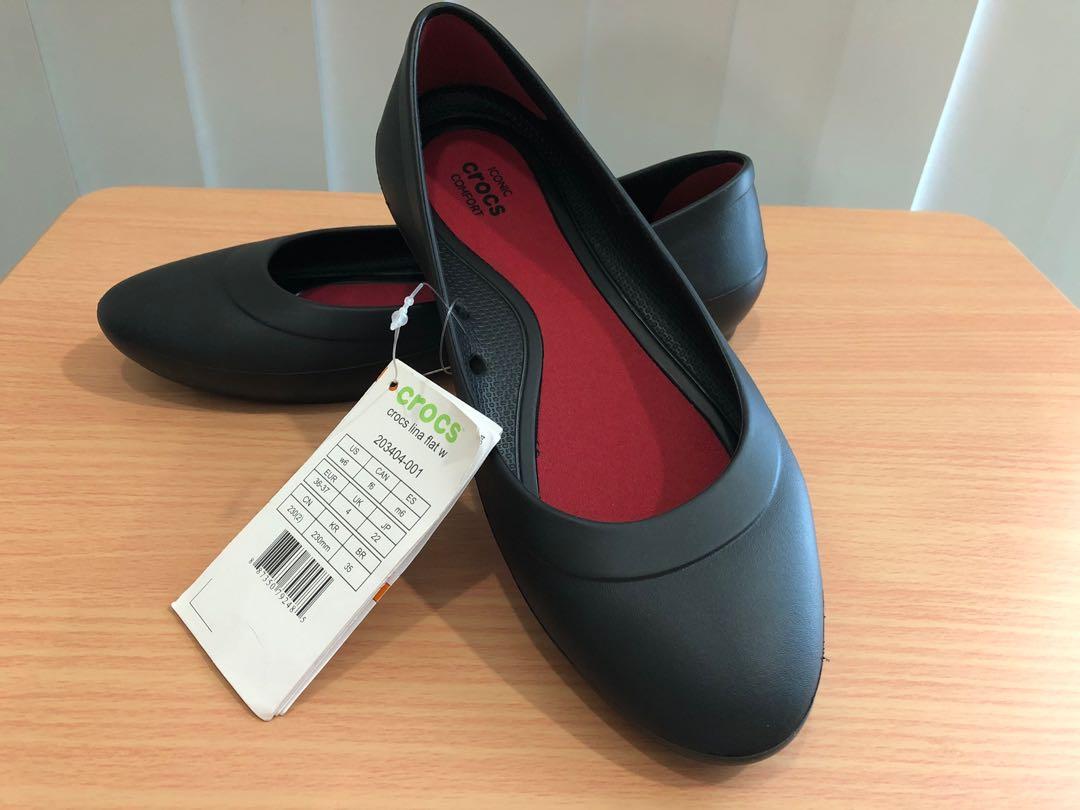 BRAND NEW CROCS LINA FLAT SIZE 6 Women s Fashion Footwear Flats Sandals on Carousell
