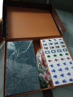 Brand new mahjong set marble green