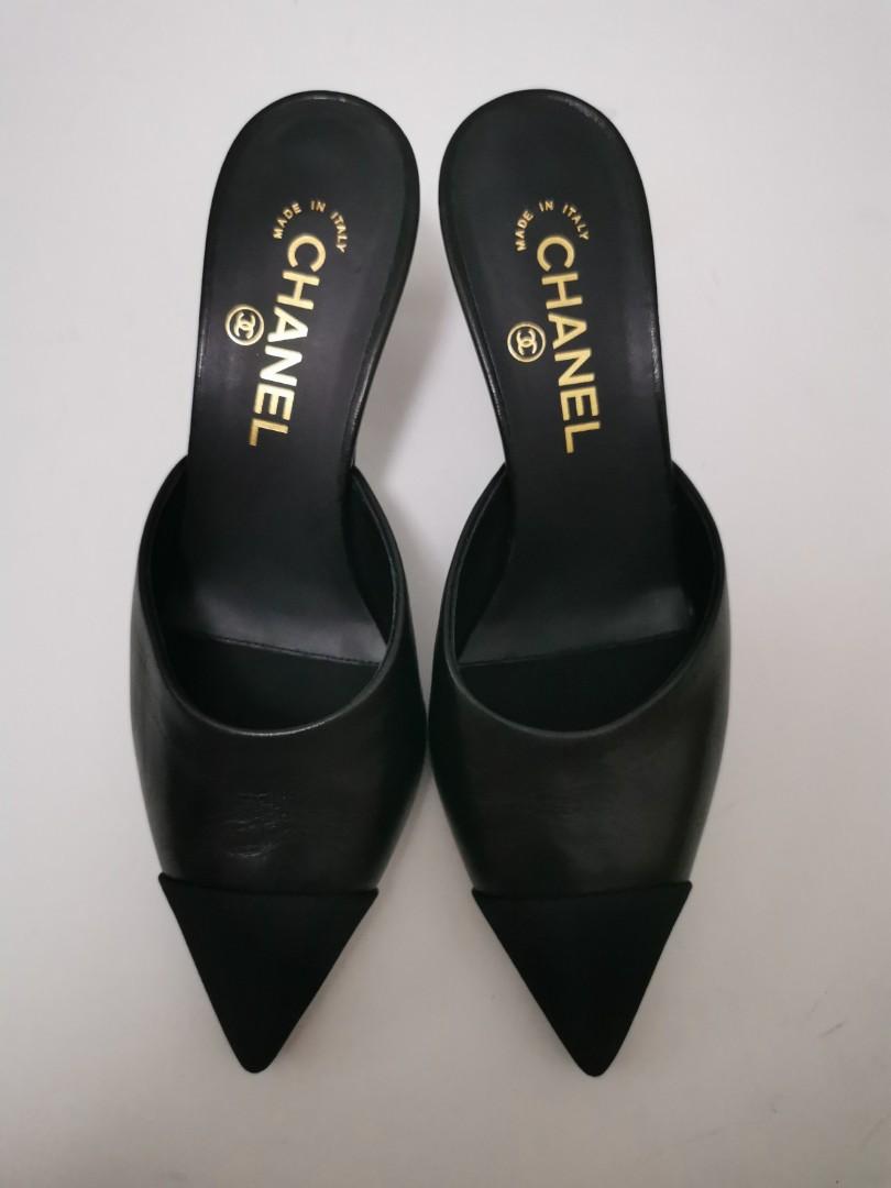 black chanel mules