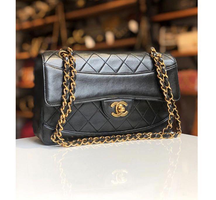 rare vintage chanel mini kelly top handle logo turnlock bag, Luxury, Bags &  Wallets on Carousell