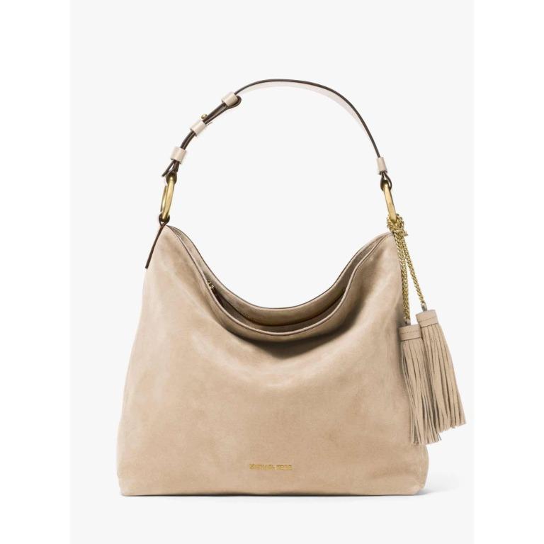 Elyse Large Suede Shoulder Bag Michael Kors Women s Fashion