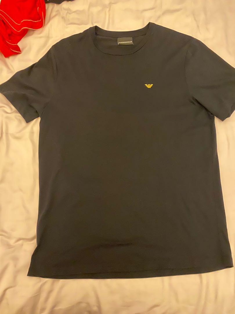 armani plain black t shirt