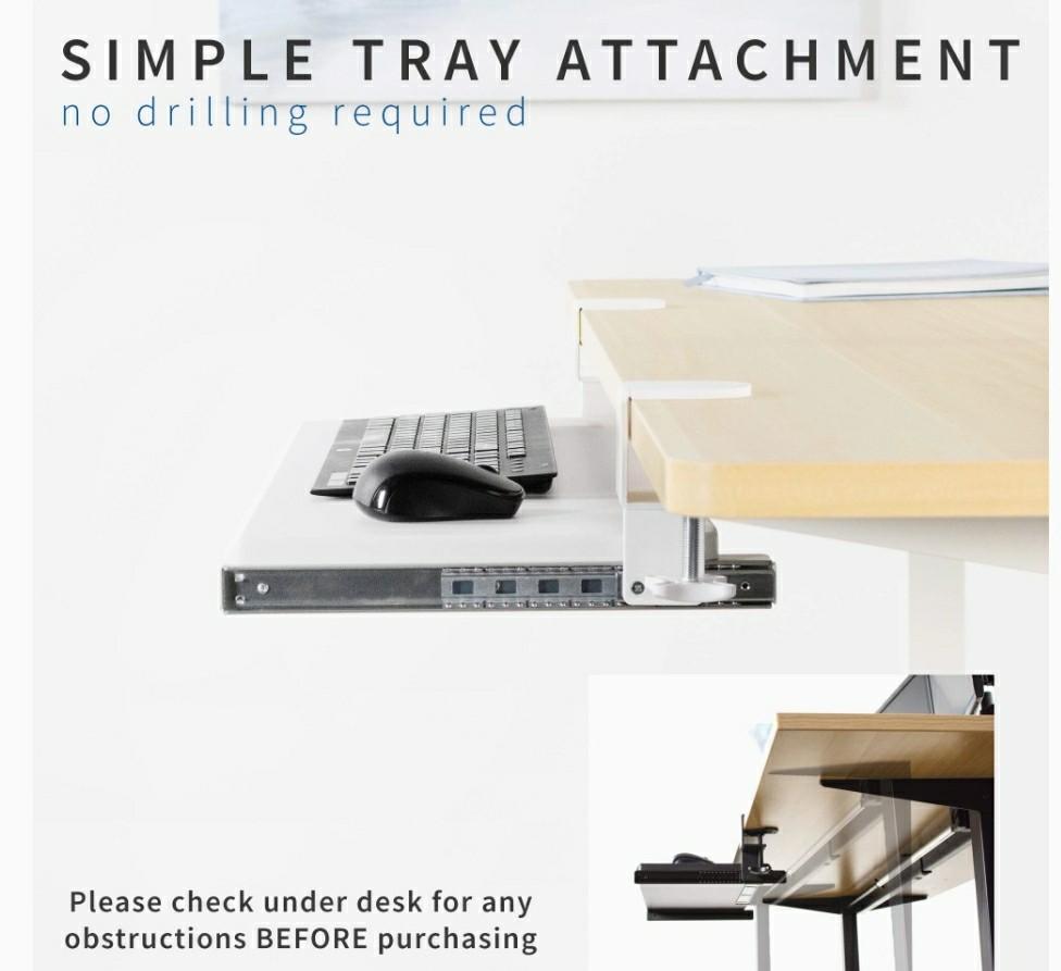 Ergonomic computer laptop desk extender and drawer for your wrist and
