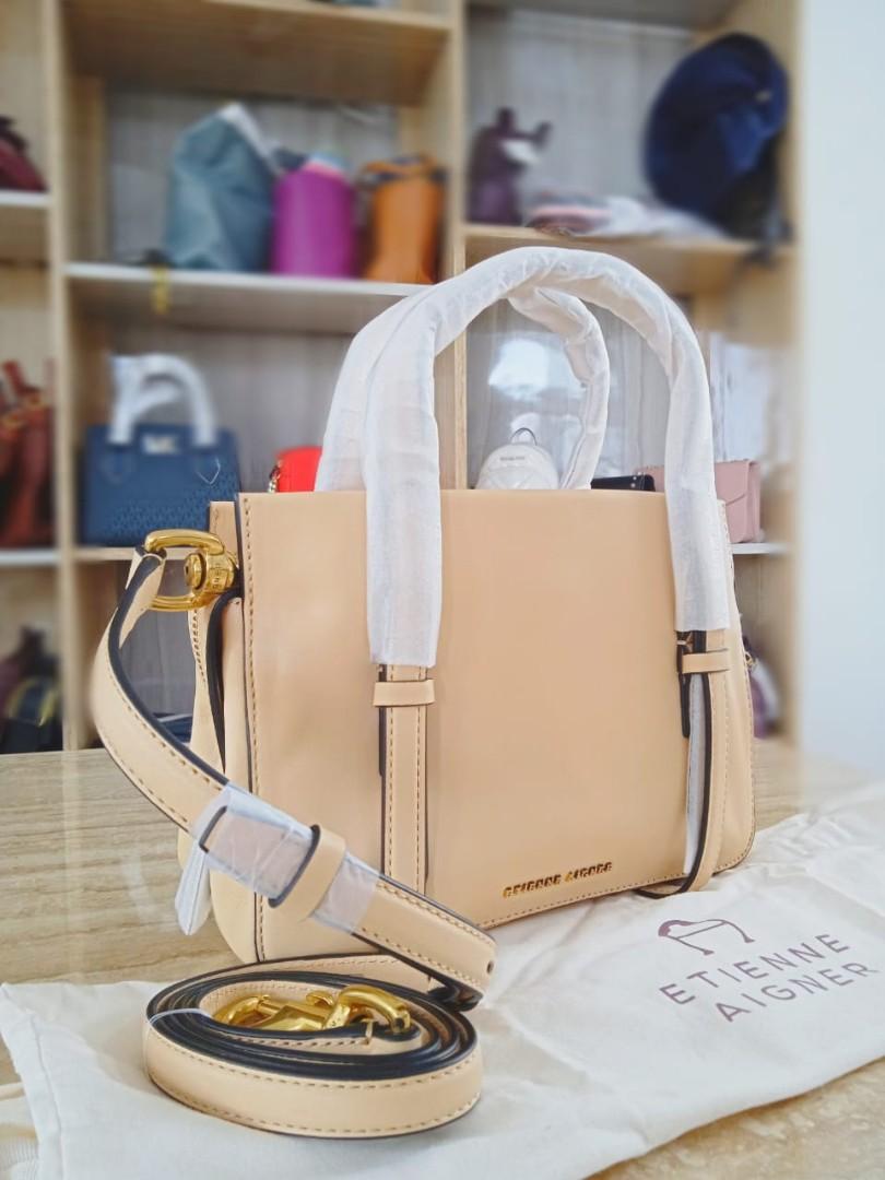 Etienne Aigner Megan Crossbody Leather Honey Peach Barang Mewah