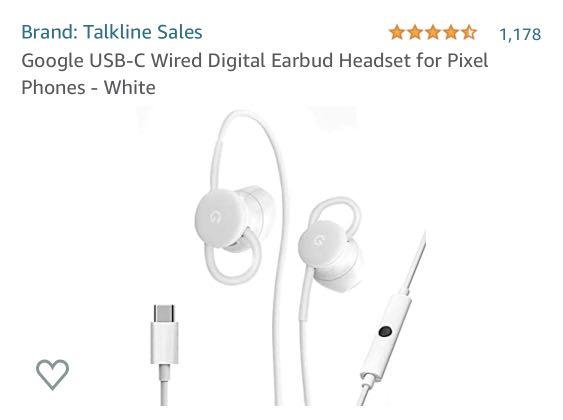 google usb type c wired digital earbud headset