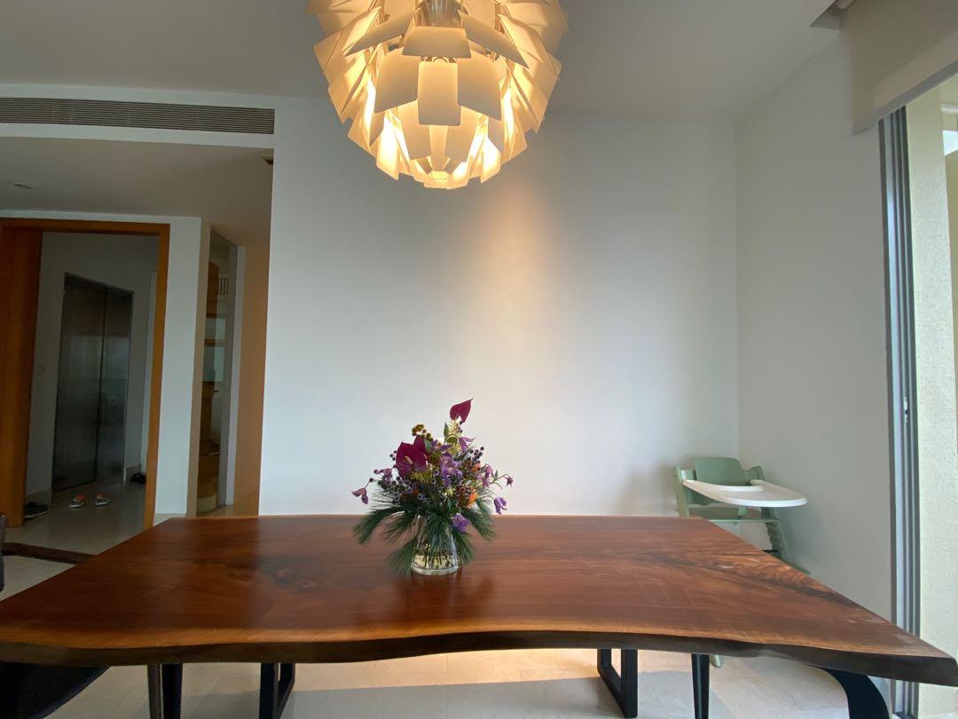 Grey and Sanders American Walnut single slab table