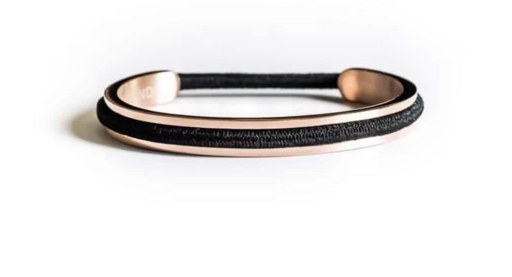 Rose gold hair tie bracelet top