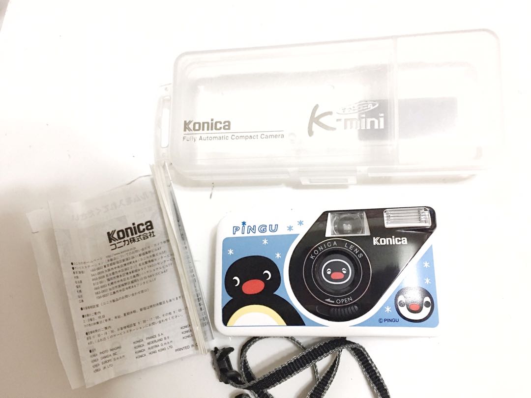 【限定款】Konica k-mini 企鵝家族pingu 聯名款定焦底片相機, 相機