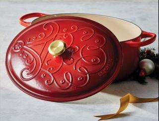 Lava Enameled Cast Iron Small Dutch Oven 0.4 Qt. Round with Trendy Lid Red