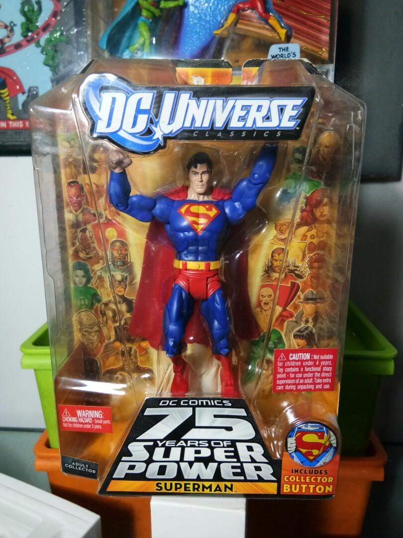 DC Universe SUPERMAN 75th Anniversary w/ Collector's Button New MISB 