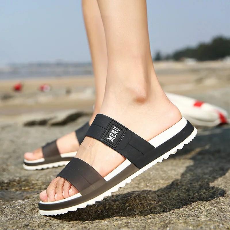 Men Slippers New Casual Stripes Sandals Summer Fashion Men Classic Flip Flops Hot Soft Beach Shoes Male Fashion Outddor Shoes