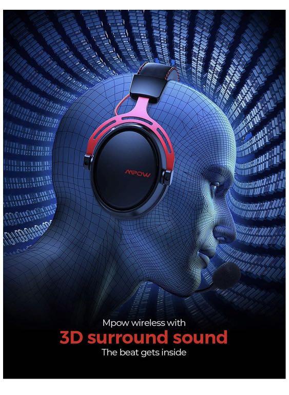 Mpow Air Wireless Gaming Headset PS4 Headset with Double Chamber