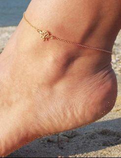 (NEW) Shein - Hollow Lotus Detail Chain Anklet
