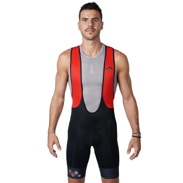 Redwhite cycling bib shorts
