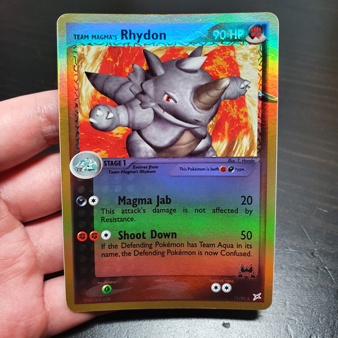 Team Magma's Rhydon - 11/95 - Holo Rare Reverse Holo (Ex Team Magma vs.  Team Aqua Reverse Holo Singles) Pokemon TCG Cards [DISCOUNTED], Hobbies &  Toys, Toys & Games on Carousell