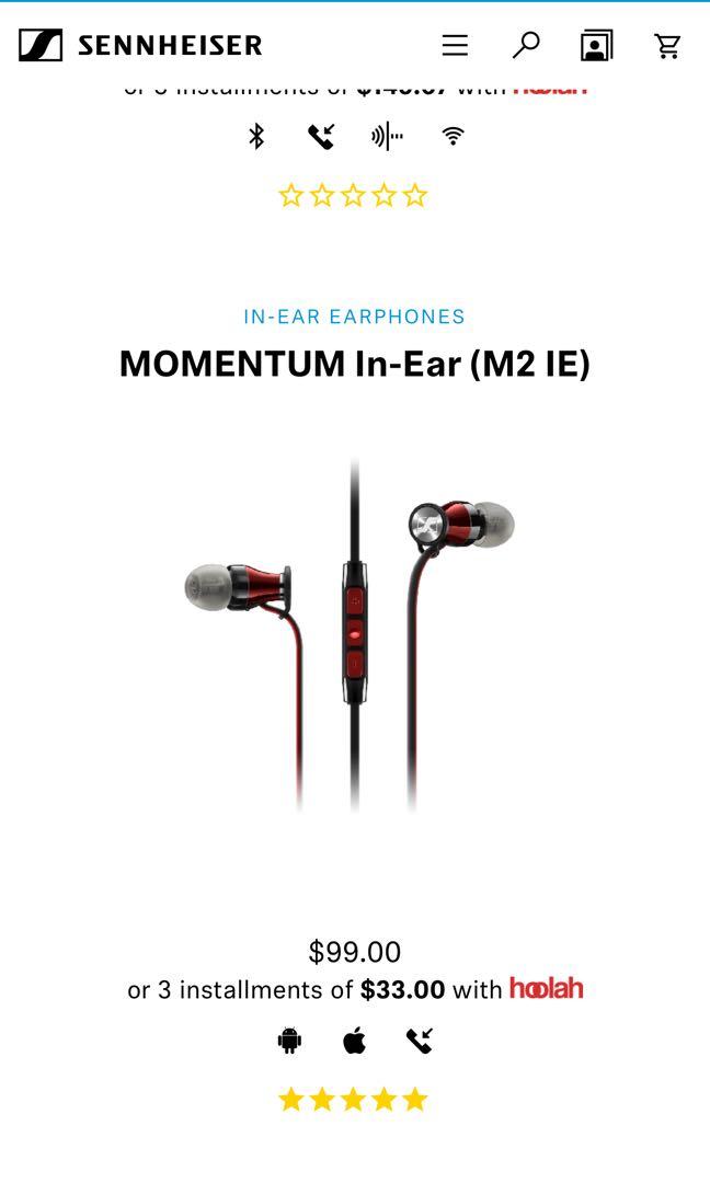 sennheiser momentum m2 ie