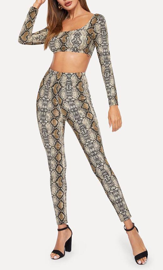 Shein Snakeskin Coordinates Women S Fashion Dresses Sets Sets Or Coordinates On Carousell