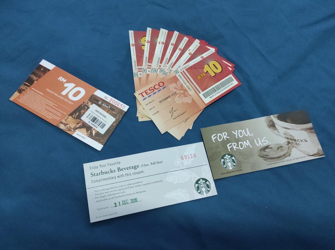 Tesco Starbucks Al Ikhsan Voucer Tickets Vouchers Gift Cards Vouchers On Carousell