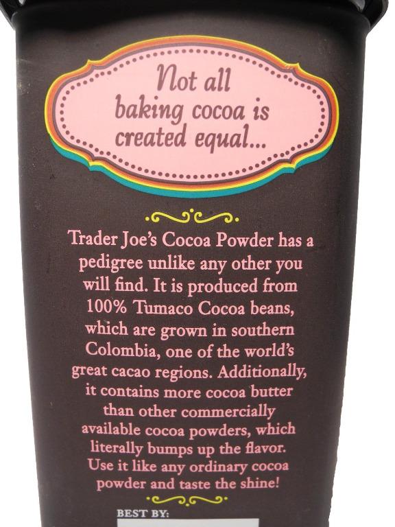 Trader Joe's Cocoa Powder Unsweetened 255g, Food & Drinks, Packaged