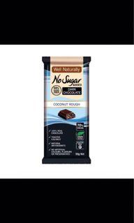 Well Naturally Dark Chocolate Coconut Roughy No Sugar Added 90g - Imported from Australia