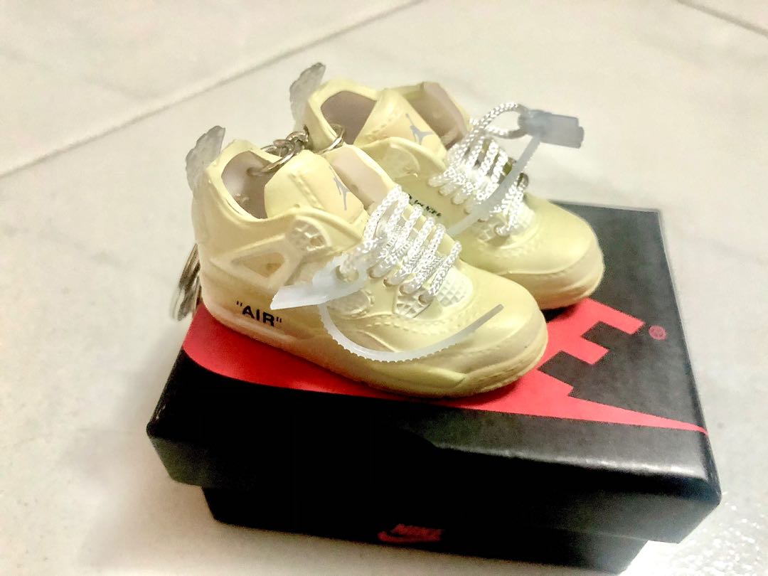 Nike Air Jordan 4 Retro X Off-white Sail Keyring (Pair with box)