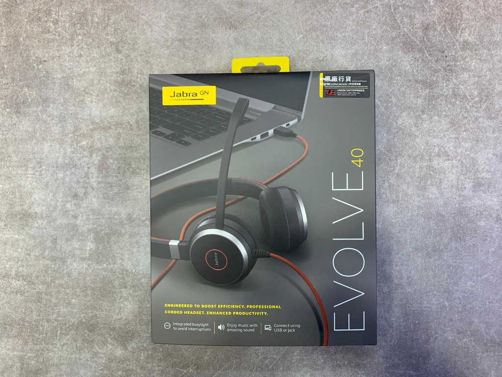 jabra evolve 40 uc duo headset with 3.5 mm jack