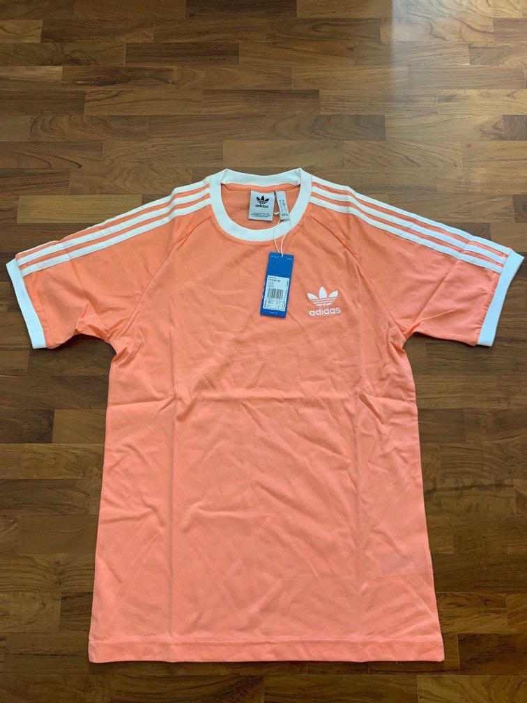 adidas 3 stripe shirt pink