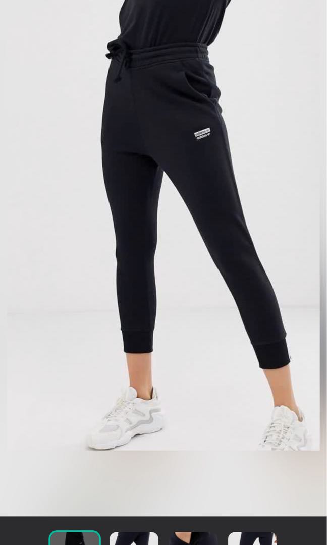 Adidas originals ryv sales cuffed joggers in blac