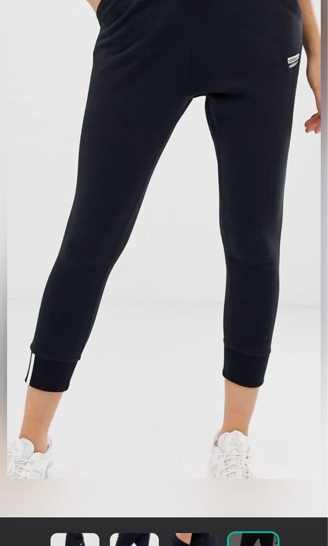 Adidas originals ryv cuffed joggers in blac sales