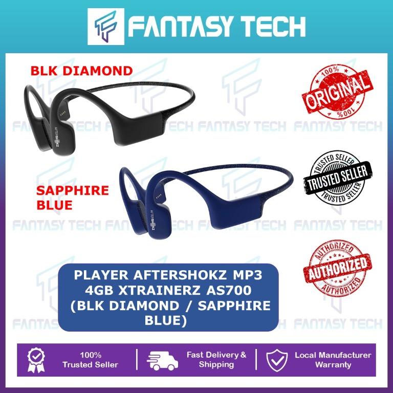 Aftershokz Xtrainerz As700 Waterproof Bone Conduction Mp3 Headset With 4gb Internal Memory Premiumpitch Stereo Sound Blk Diamond Sapphire Blue Electronics Others On Carousell