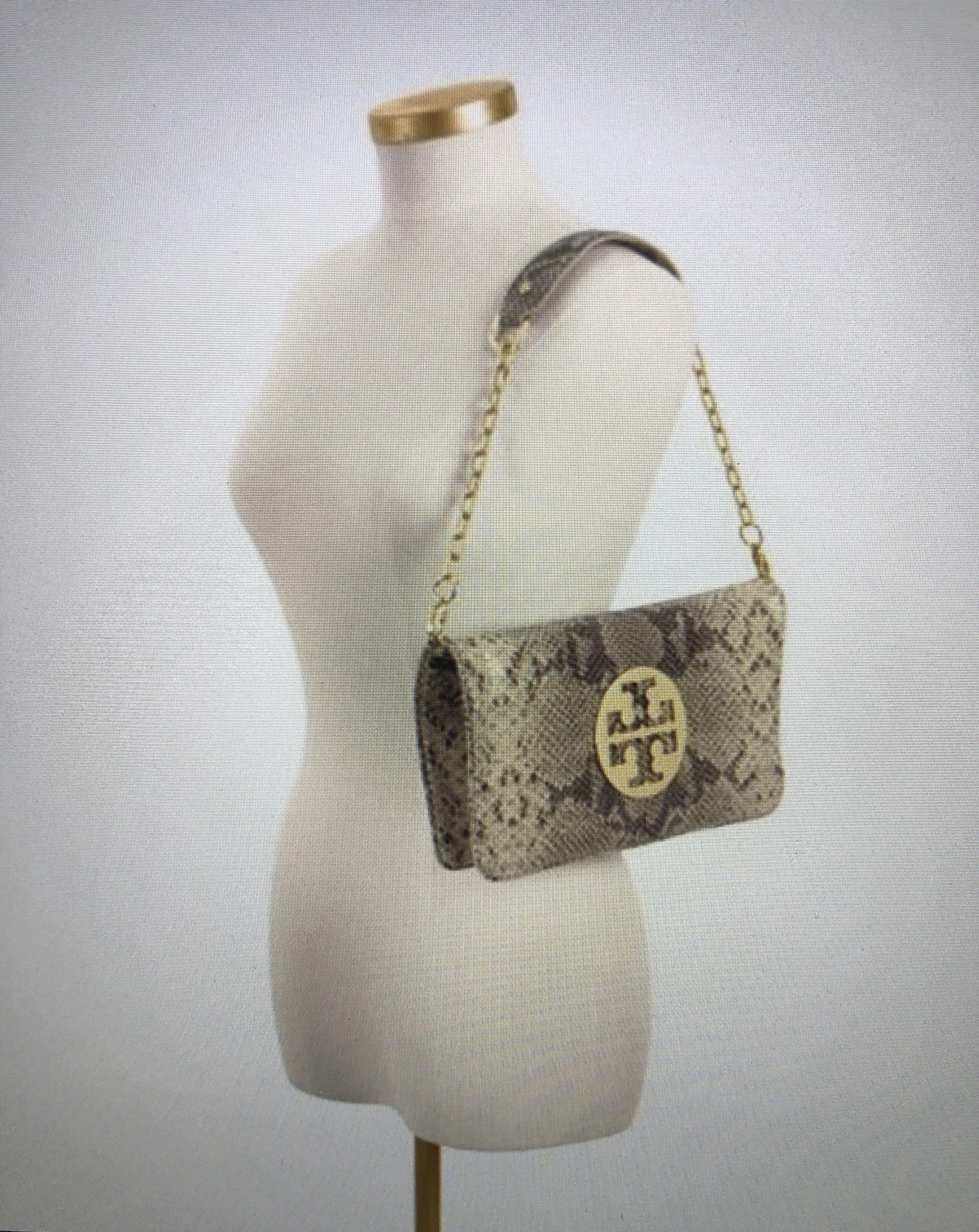 Authentic Tory Burch Audra Reva Clutch in Snake Skin, Luxury, Bags &  Wallets on Carousell