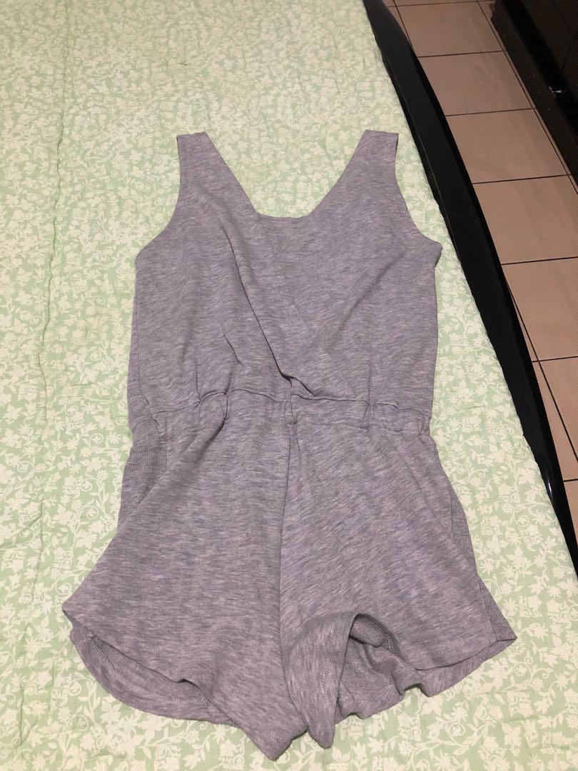 Bershka Gray Jumpsuit, Fesyen Wanita 