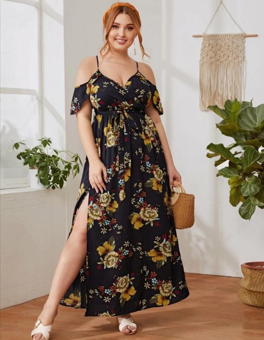 Black Floral Maxi Dress 4 XL