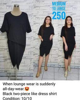 Black Shirt Dress Medium to Semi Large