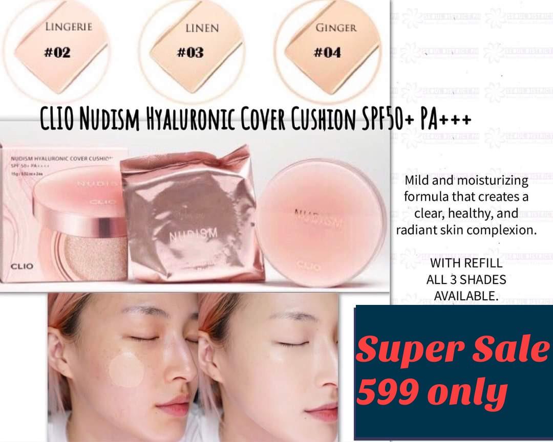 Clio Nudism Hyaluronic Cover Cushion Health Beauty Makeup On Carousell Hyaluronic acid in various sizes provides rich moisture to the skin and gets rid of any worries of dryness! carousell