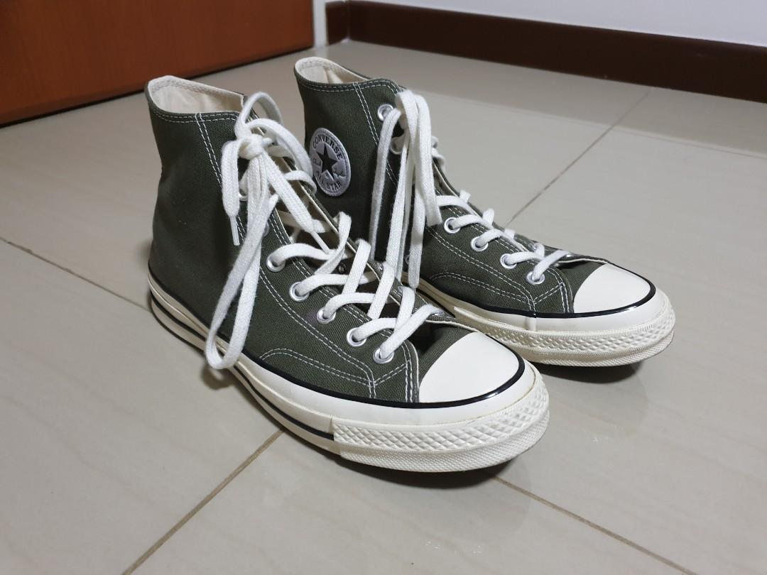 Converse high sales tops olive green