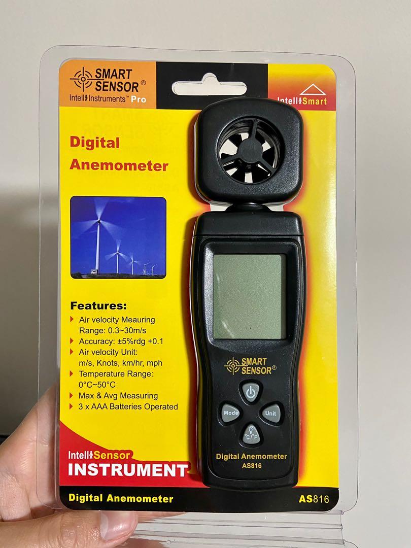 Digital Anemometer Temperature and Air Velocity Measuring Device