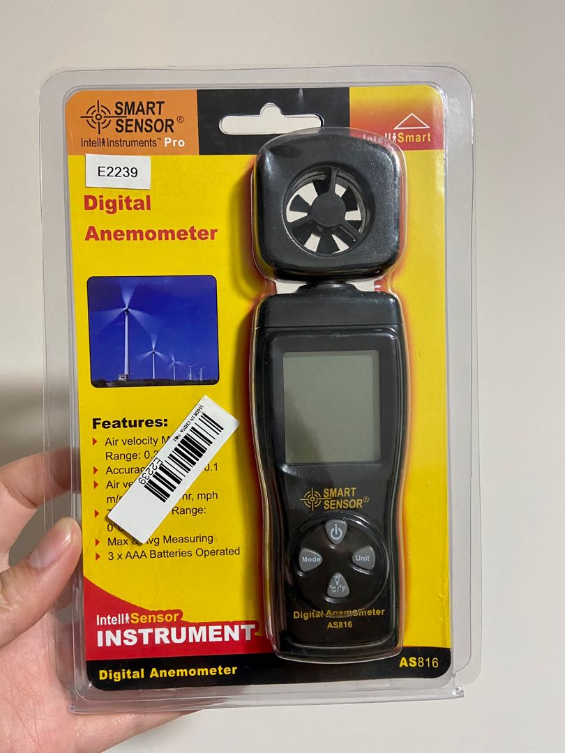 Digital Anemometer Temperature and Air Velocity Measuring Device