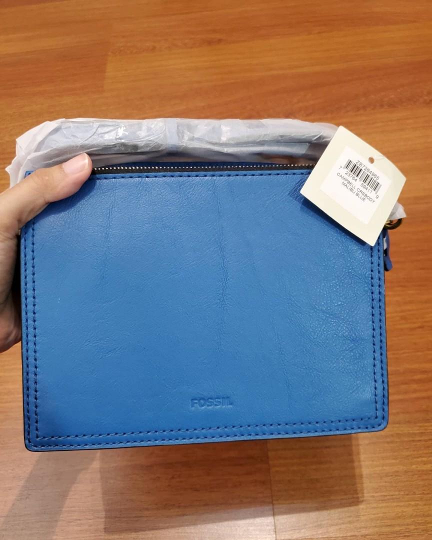 Fossil campbell crossbody blue online