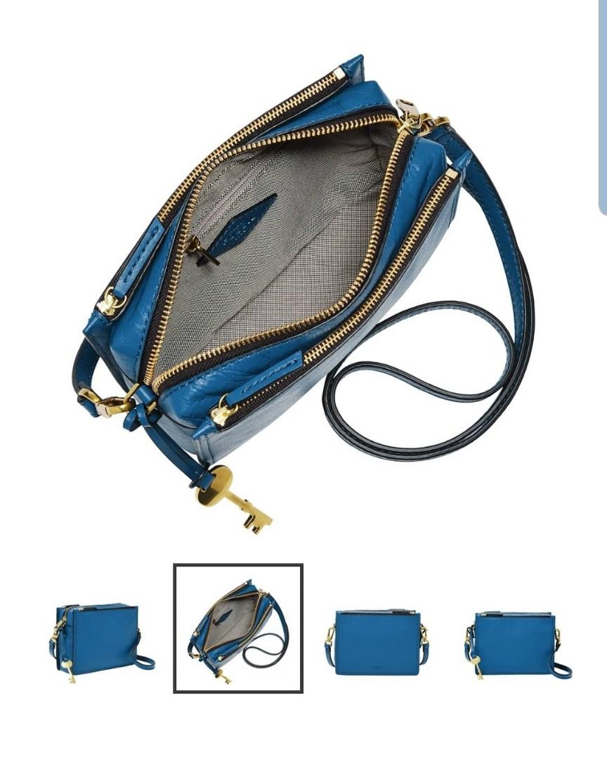 Fossil campbell 2025 crossbody steel blue